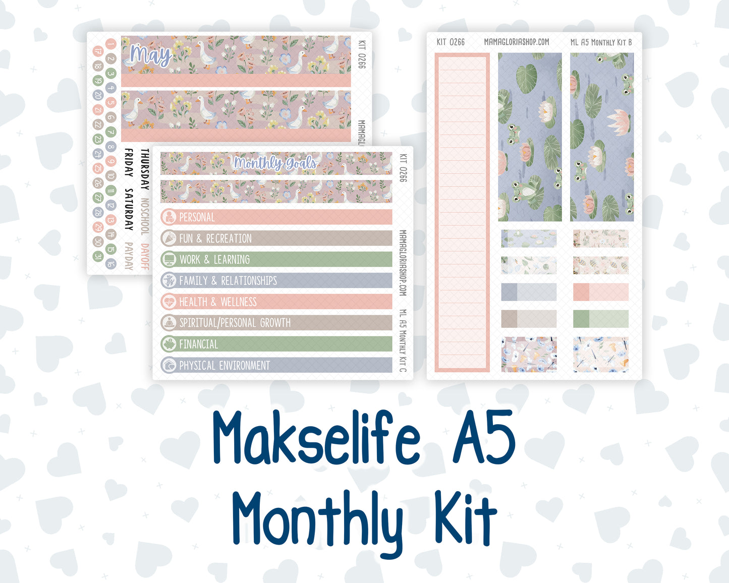 Kit 0266 - A5 - MakseLife Companion Notebook - Monthly Kit - May - Froggy Lake Picnic