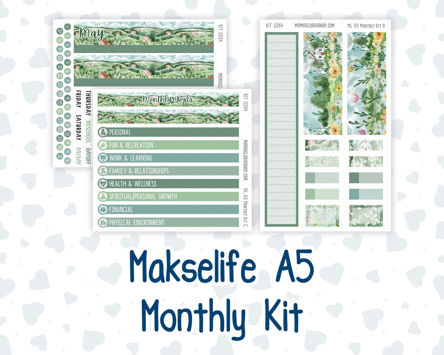 Kit 0264 - A5 - MakseLife Companion Notebook - Monthly Kit - May - Spring Walk