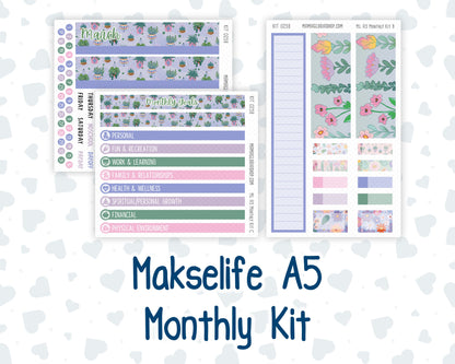 Kit 0258 - A5 - MakseLife Companion Notebook - Monthly Kit - March - Plant Therapy