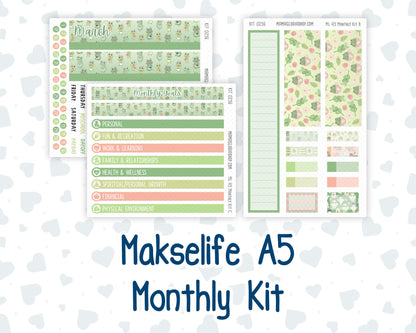 Kit 0256 - A5 - MakseLife Companion Notebook - Monthly Kit - March - Froggy Luck