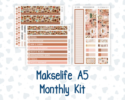 Kit 0296 - A5 - MakseLife Companion Notebook - Monthly Kit - September - Coffee Break
