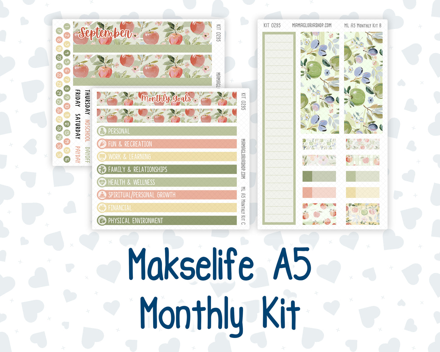 Kit 0295 - A5 - MakseLife Companion Notebook - Monthly Kit - September - Apple Harvest