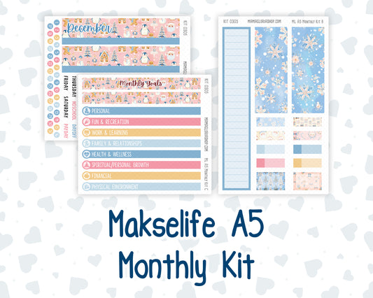 Kit 0305 - A5 - MakseLife Companion Notebook - Monthly Kit - December - Sugarplum Parade