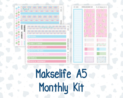 Kit 0262 - A5 - MakseLife Companion Notebook - Monthly Kit - April - Spring Puffs