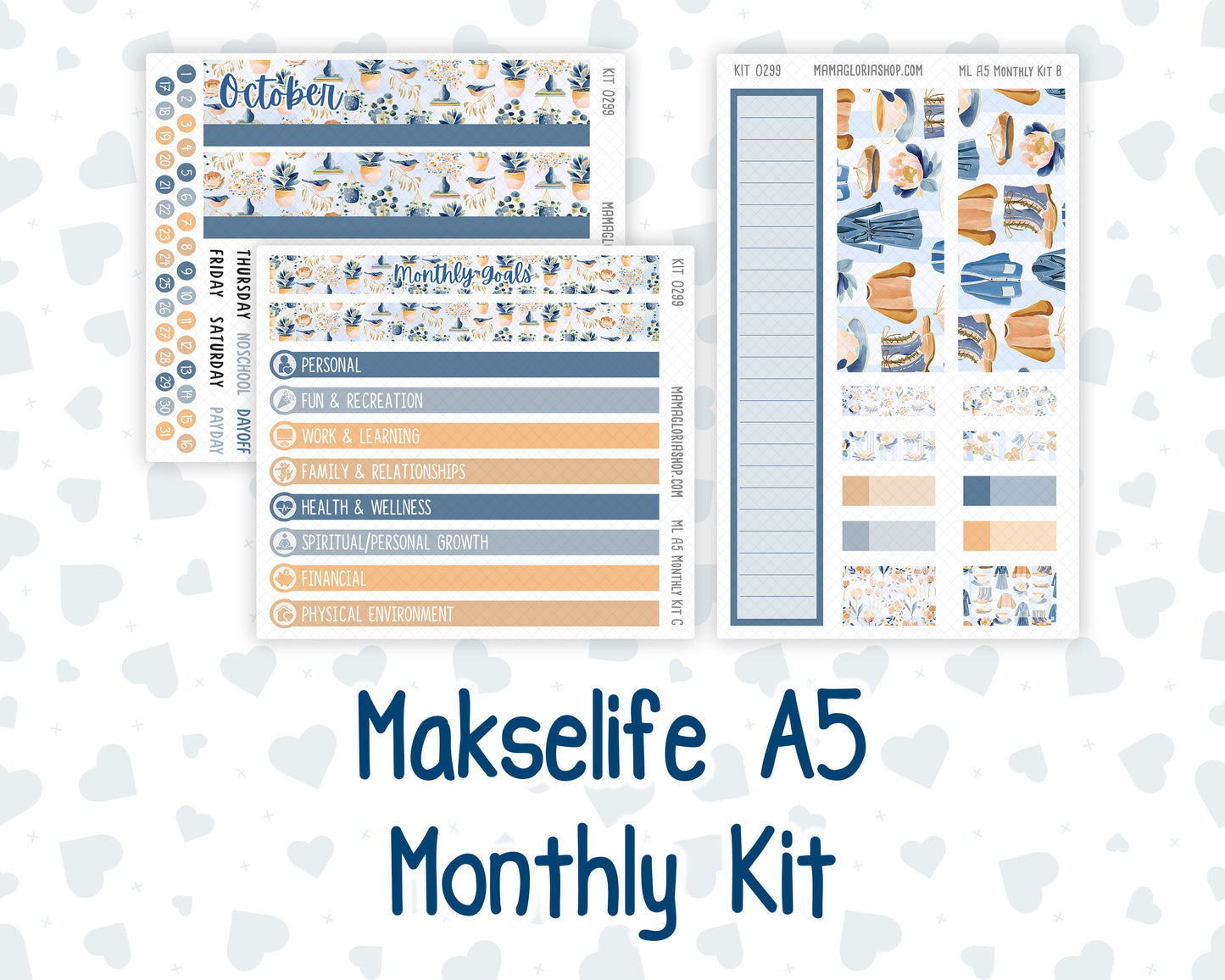 Kit 0299 - A5 - MakseLife Companion Notebook - Monthly Kit - October - Book Nook