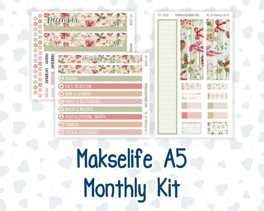 Kit 0308 - A5 - MakseLife Companion Notebook - Monthly Kit - December - Knit & Holly