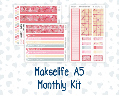 Kit 0254 - A5 - MakseLife Companion Notebook - Monthly Kit - February - Valentine Village