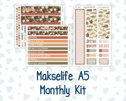 Kit 0298 - A5 - MakseLife Companion Notebook - Monthly Kit - October - Velvet Bloom
