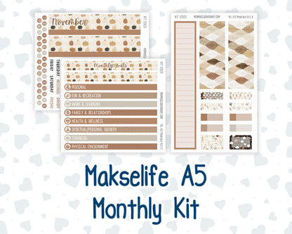 Kit 0303 - A5 - MakseLife Companion Notebook - Monthly Kit - November - Into The Woods
