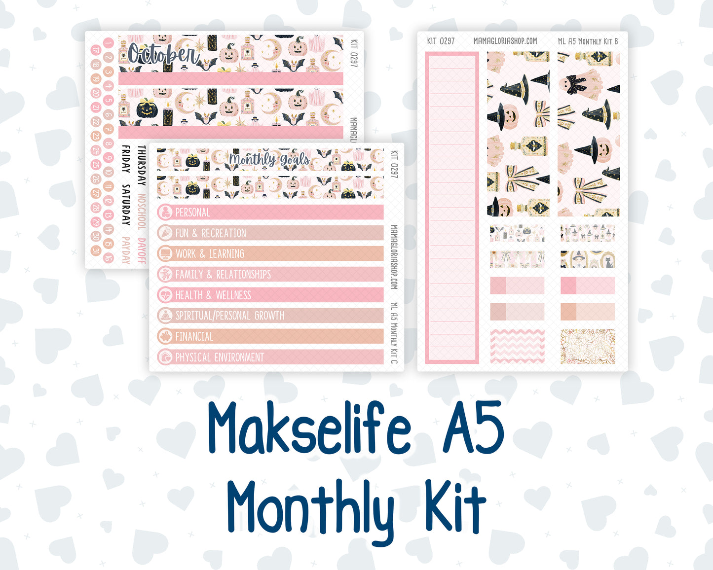 Kit 0297 - A5 - MakseLife Companion Notebook - Monthly Kit - October - Pink Spell