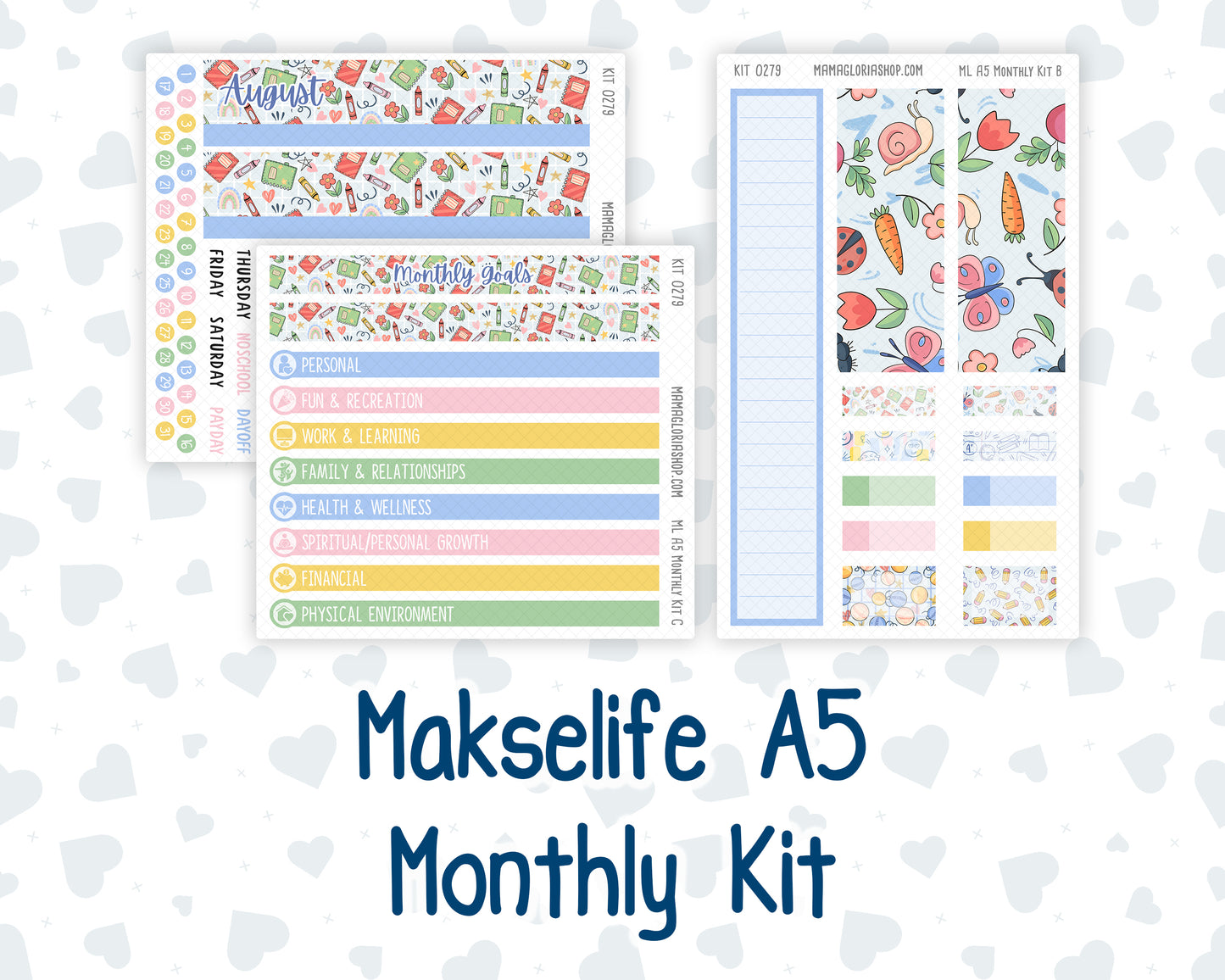 Kit 0279 - A5 - MakseLife Companion Notebook - Monthly Kit - August - Not Ready For School