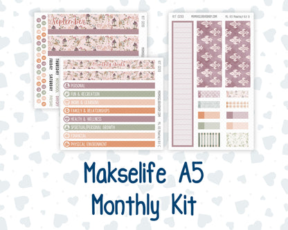 Kit 0293 - A5 - MakseLife Companion Notebook - Monthly Kit - September - Fleur de Provence