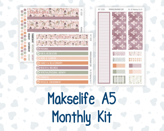 Kit 0293 - A5 - MakseLife Companion Notebook - Monthly Kit - September - Fleur de Provence