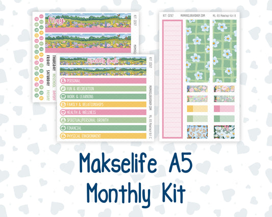 Kit 0267 - A5 - MakseLife Companion Notebook - Monthly Kit - May - Flowers For Mama