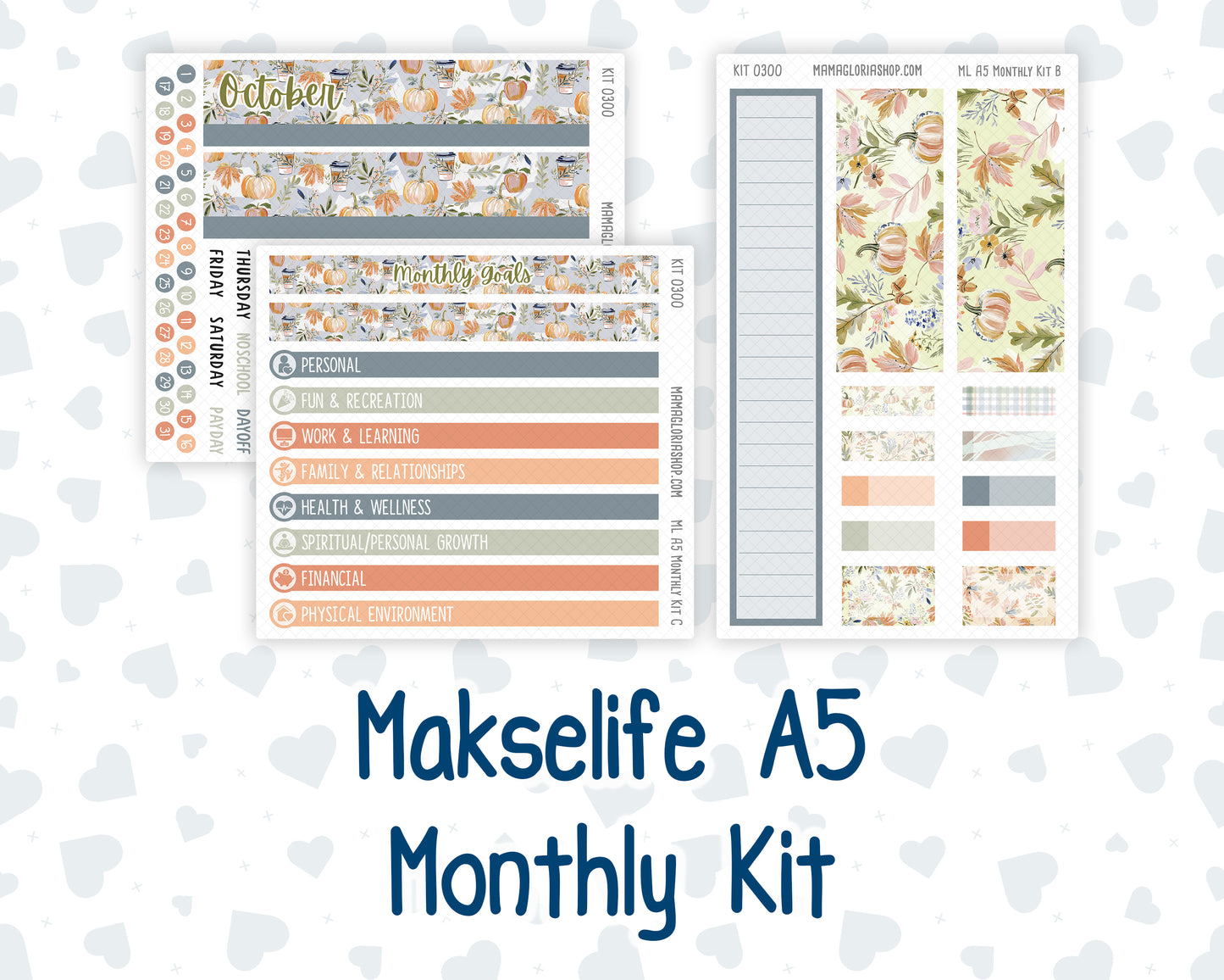 Kit 0300 - A5 - MakseLife Companion Notebook - Monthly Kit - October - Autumn Stroll