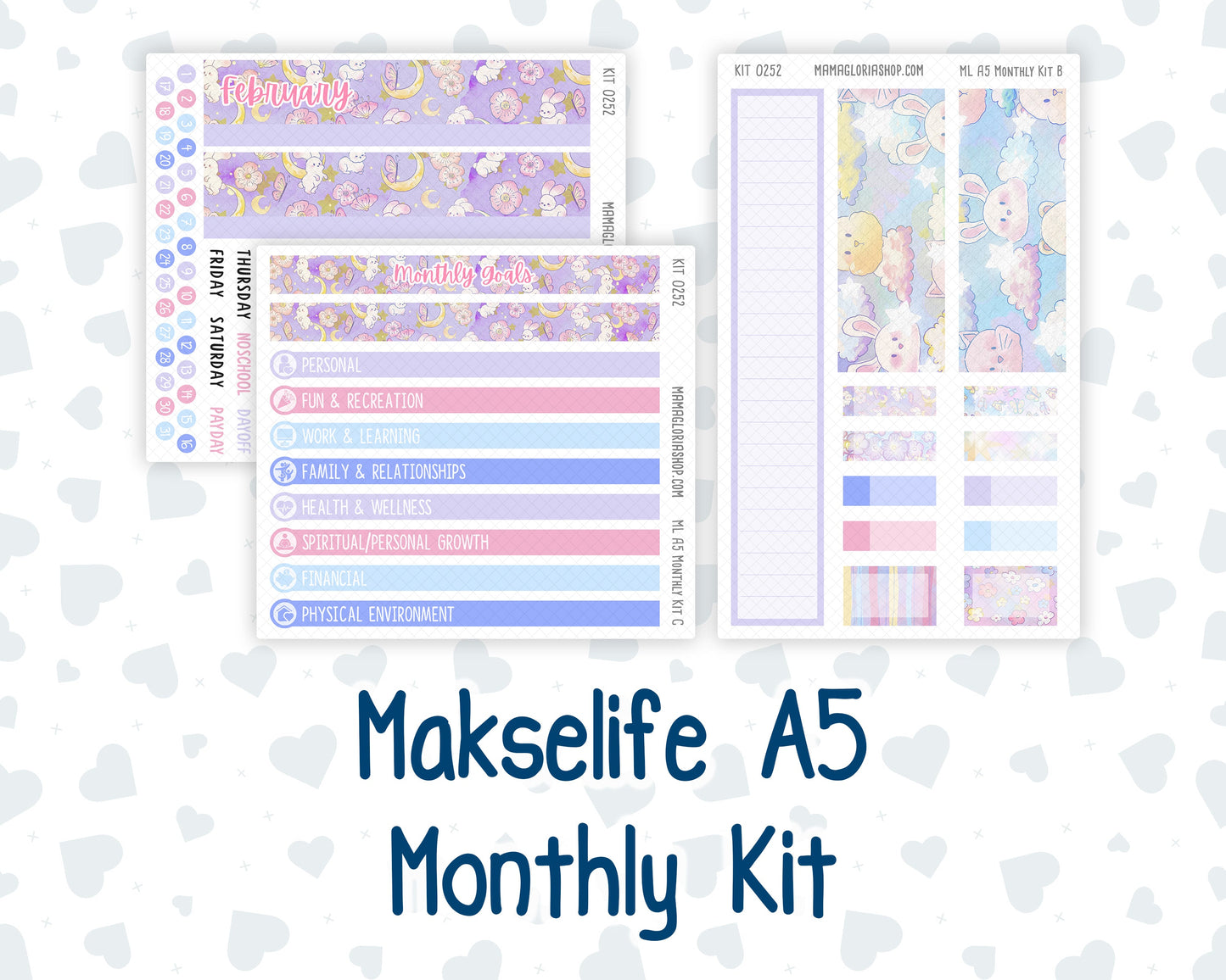 Kit 0252 - A5 - MakseLife Companion Notebook - Monthly Kit - February - Tokyo Candy Cloud