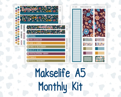Kit 0304 - A5 - MakseLife Companion Notebook - Monthly Kit - November - Autumn In Bloom
