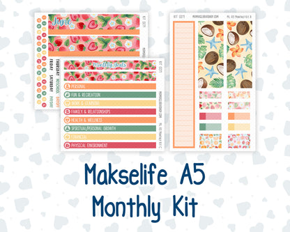 Kit 0271 - A5 - MakseLife Companion Notebook - Monthly Kit - June - Strawberry Shore
