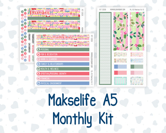 Kit 0306 - A5 - MakseLife Companion Notebook - Monthly Kit - December - Jolly Mischief