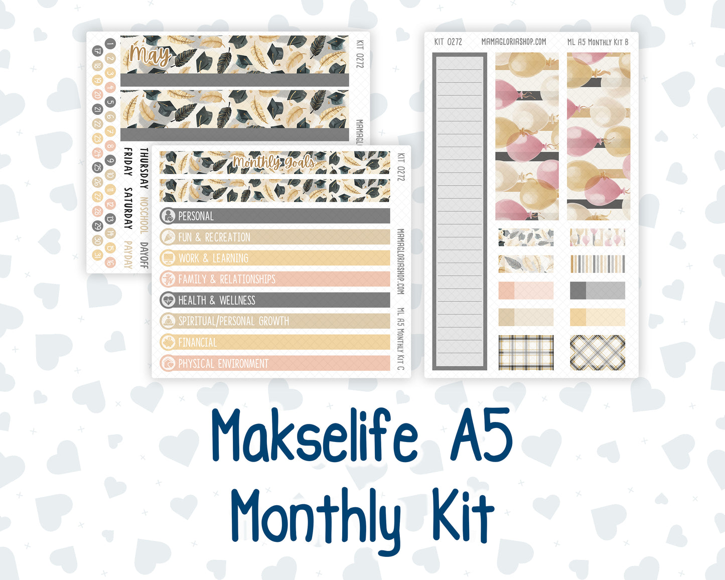 Kit 0272 - A5 - MakseLife Companion Notebook - Monthly Kit - May - Graduation