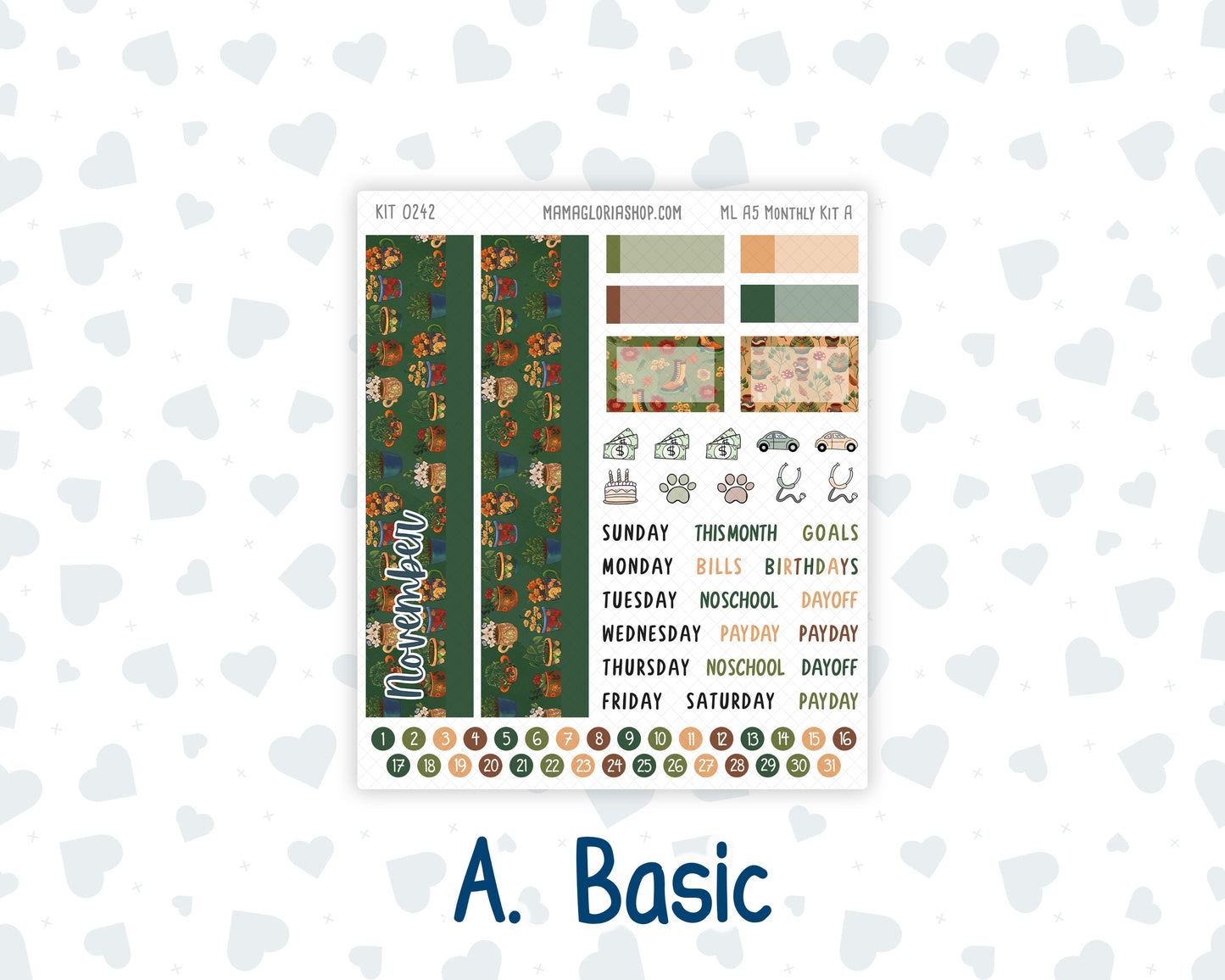 Kit 0242 - A5 - MakseLife Companion Notebook - Monthly Kit - November - Cottage Autumn