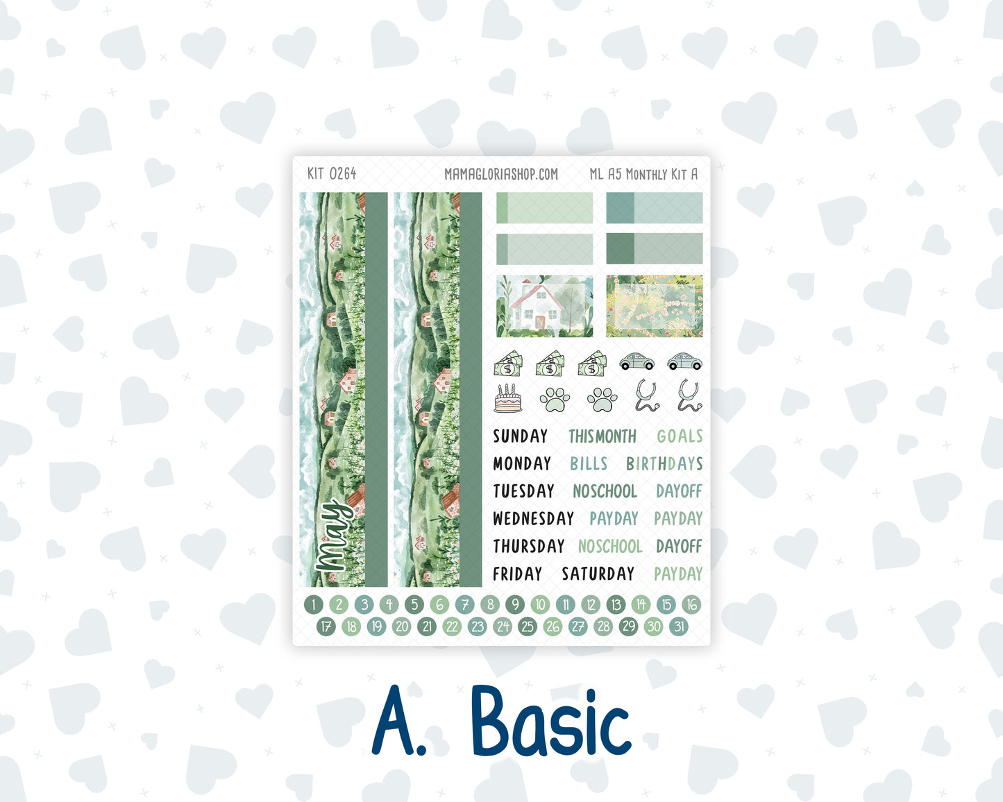 Kit 0264 - A5 - MakseLife Companion Notebook - Monthly Kit - May - Spring Walk