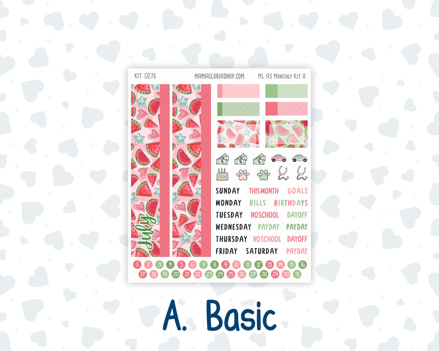 Kit 0276 - A5 - MakseLife Companion Notebook - Monthly Kit - July - Melon Crush