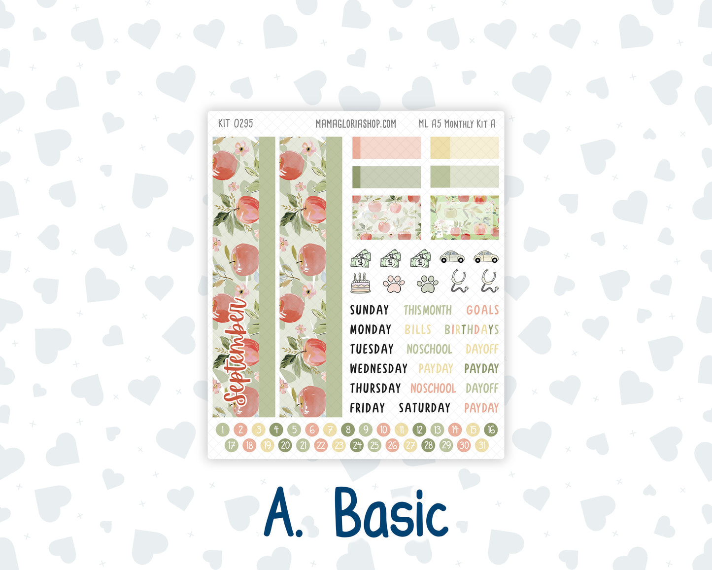 Kit 0295 - A5 - MakseLife Companion Notebook - Monthly Kit - September - Apple Harvest