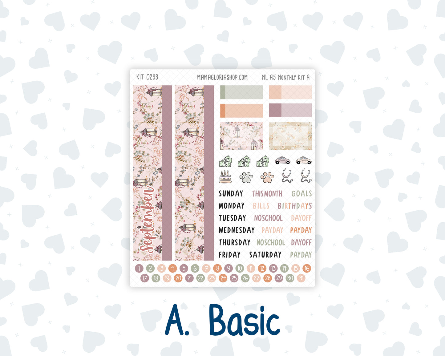 Kit 0293 - A5 - MakseLife Companion Notebook - Monthly Kit - September - Fleur de Provence