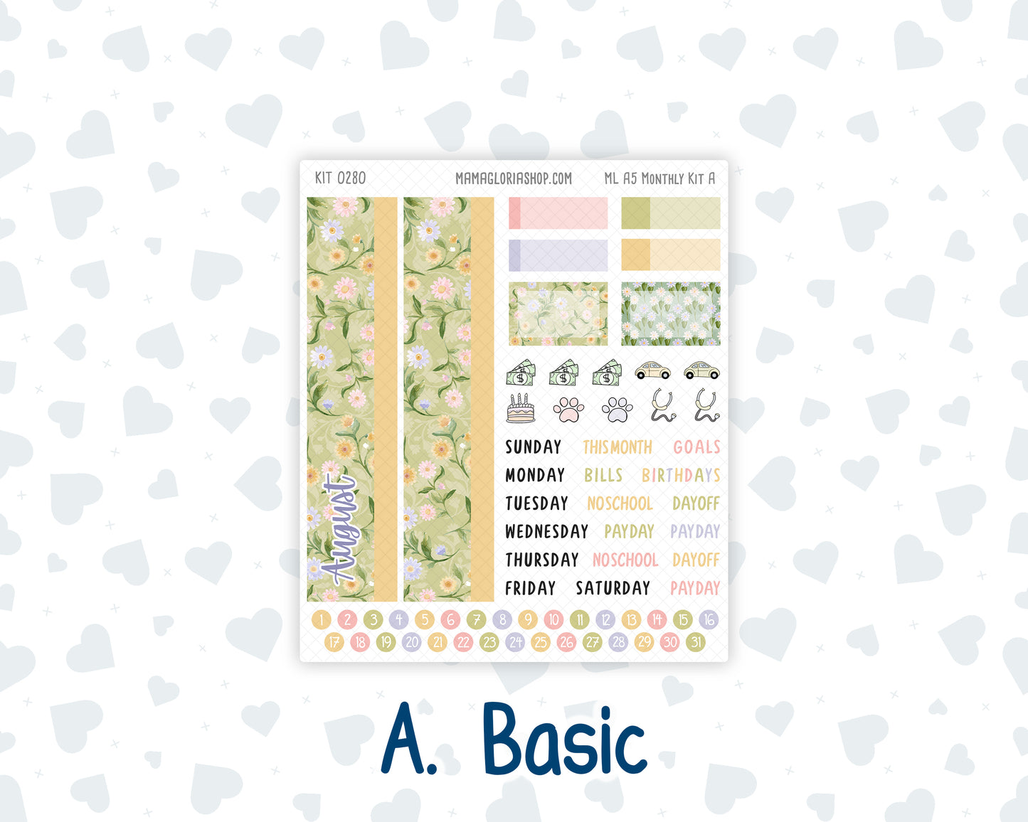 Kit 0280 - A5 - MakseLife Companion Notebook - Monthly Kit - Half Past Six In August