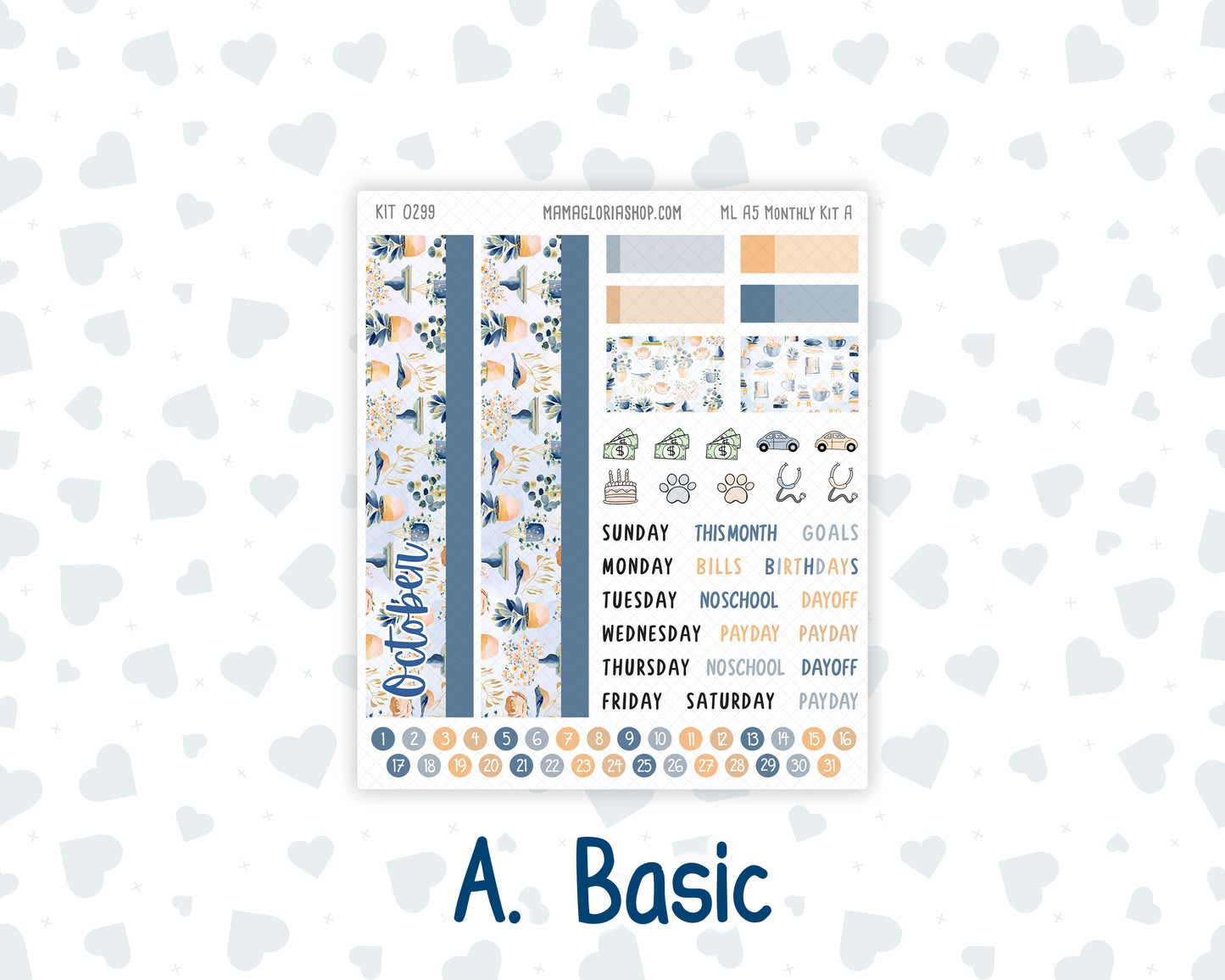 Kit 0299 - A5 - MakseLife Companion Notebook - Monthly Kit - October - Book Nook