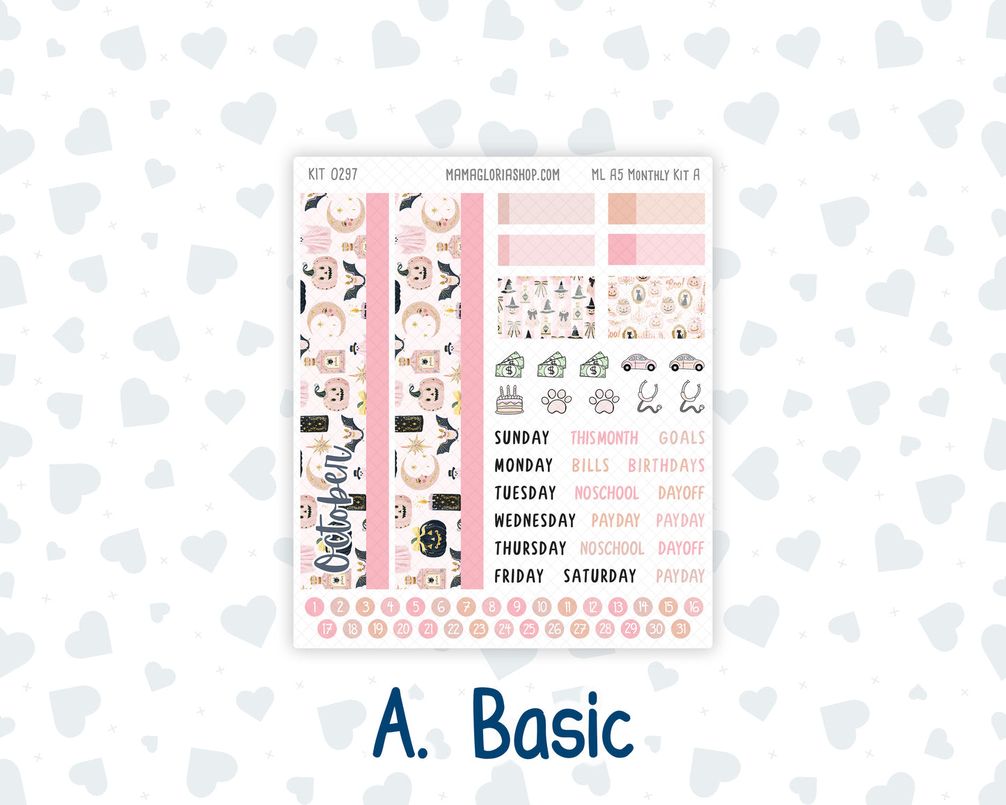 Kit 0297 - A5 - MakseLife Companion Notebook - Monthly Kit - October - Pink Spell