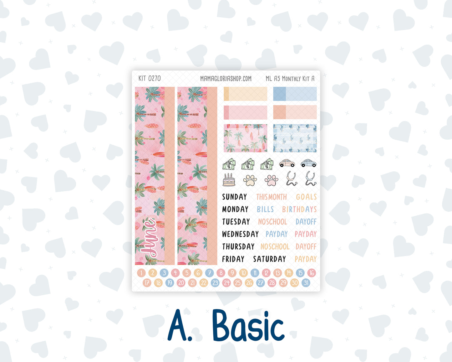 Kit 0270 - A5 - MakseLife Companion Notebook - Monthly Kit - June - Beachside Bliss