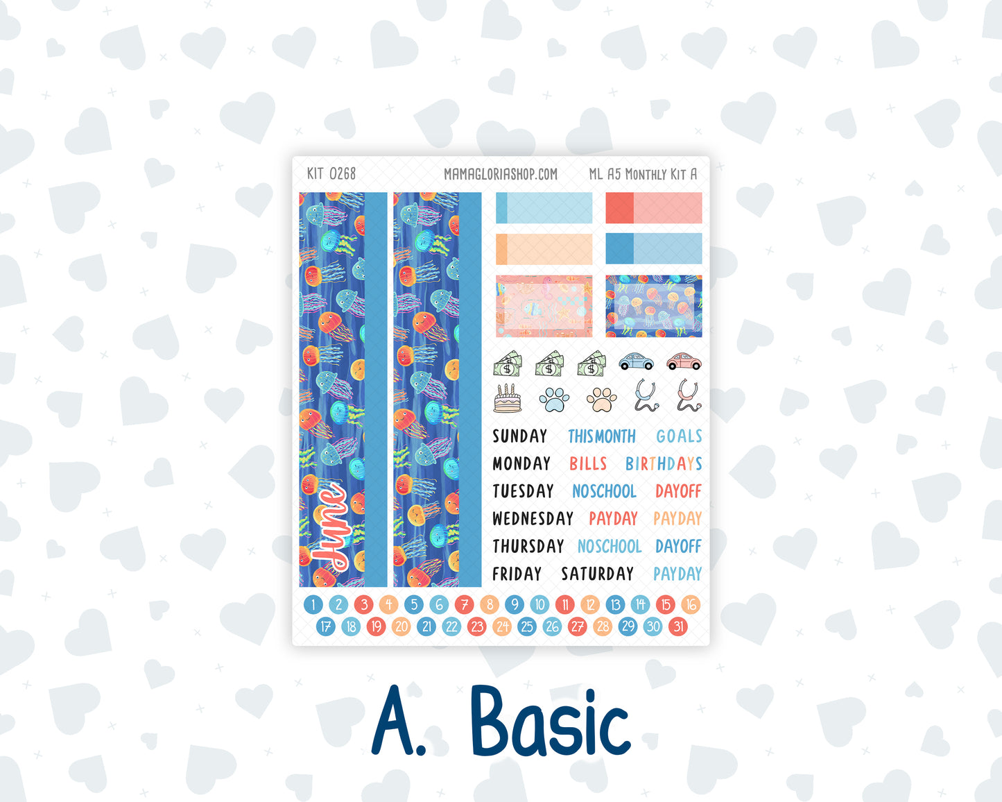 Kit 0268 - A5 - MakseLife Companion Notebook - Monthly Kit - June - Sea Sweeties