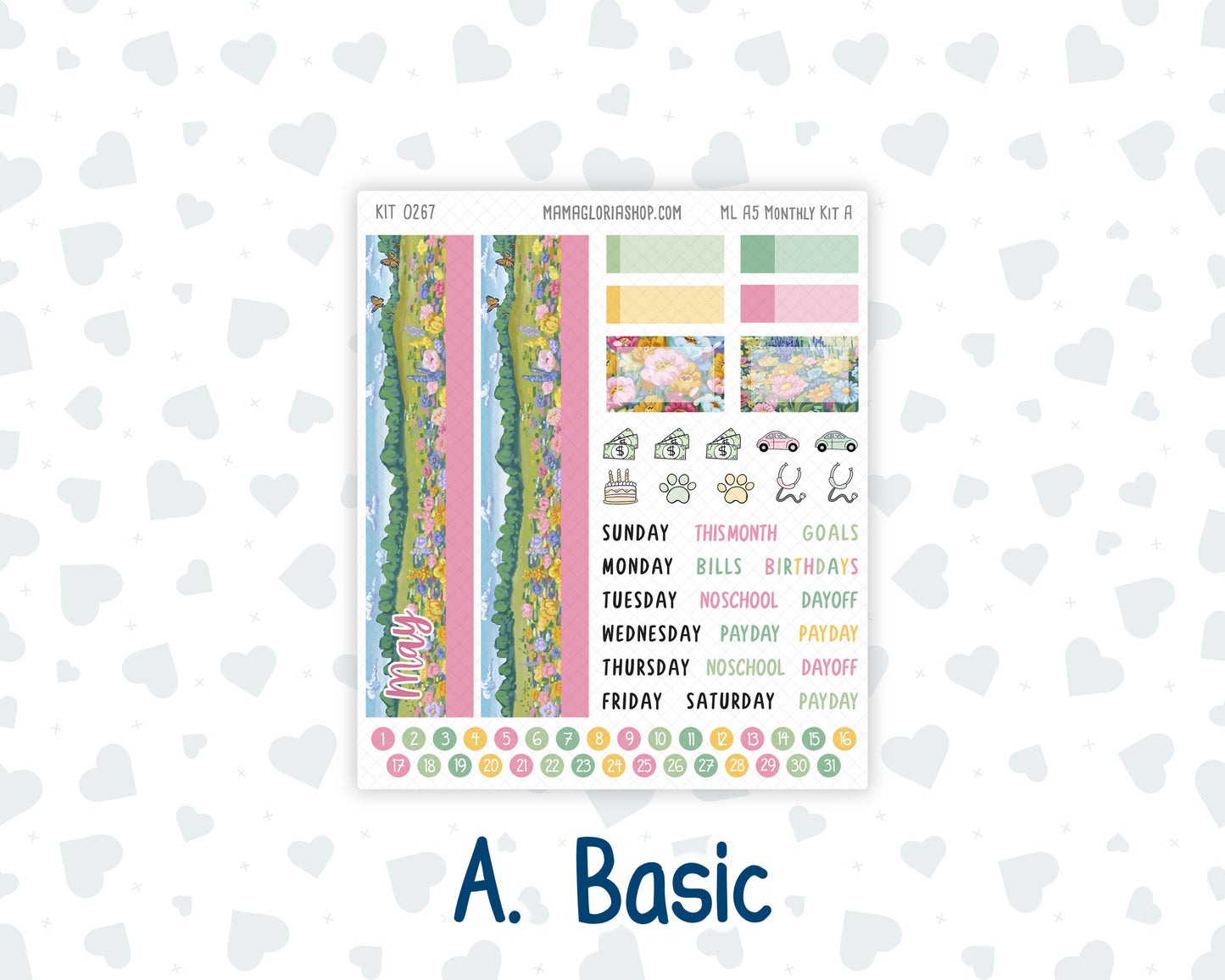 Kit 0267 - A5 - MakseLife Companion Notebook - Monthly Kit - May - Flowers For Mama