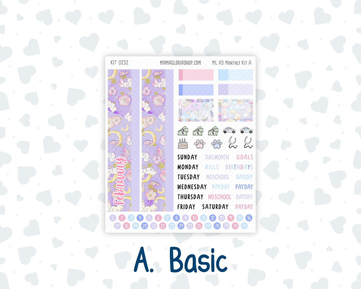 Kit 0252 - A5 - MakseLife Companion Notebook - Monthly Kit - February - Tokyo Candy Cloud