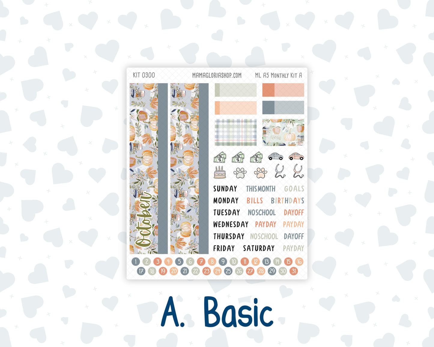 Kit 0300 - A5 - MakseLife Companion Notebook - Monthly Kit - October - Autumn Stroll
