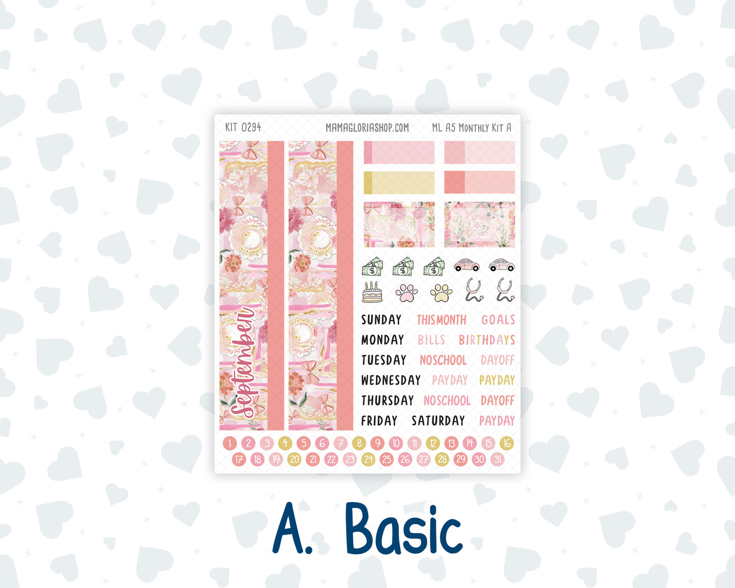 Kit 0294 - A5 - MakseLife Companion Notebook - Monthly Kit - September - Rosy Reveria
