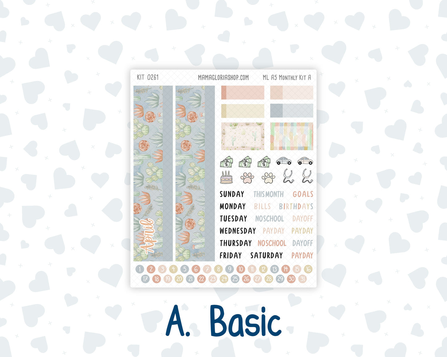 Kit 0261 - A5 - MakseLife Companion Notebook - Monthly Kit - April - Llama Spring