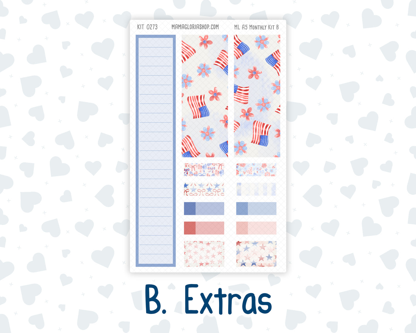 Kit 0273 - A5 - MakseLife Companion Notebook - Monthly Kit - July - Americana In Bloom