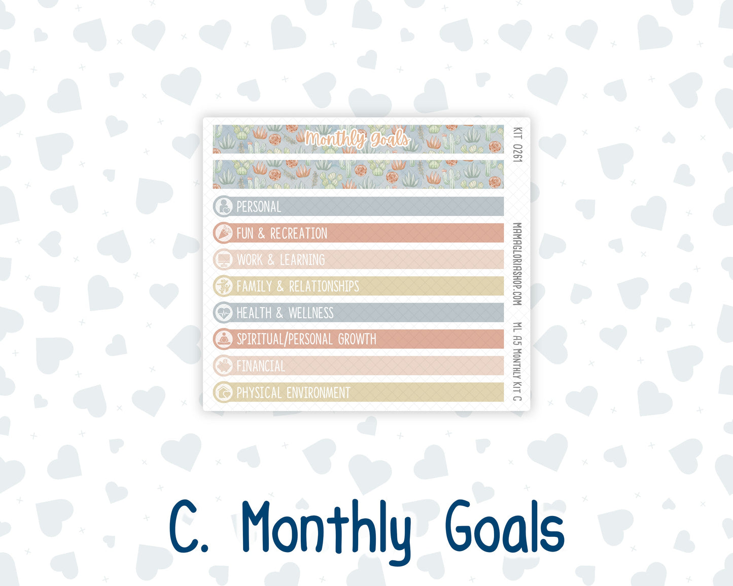 Kit 0261 - A5 - MakseLife Companion Notebook - Monthly Kit - April - Llama Spring
