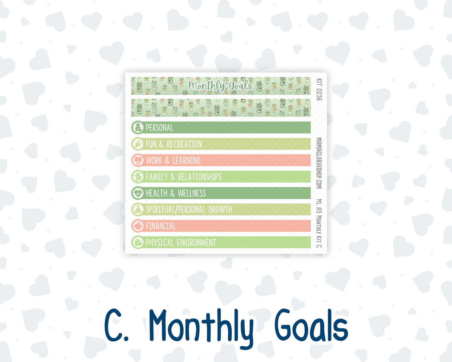 Kit 0256 - A5 - MakseLife Companion Notebook - Monthly Kit - March - Froggy Luck