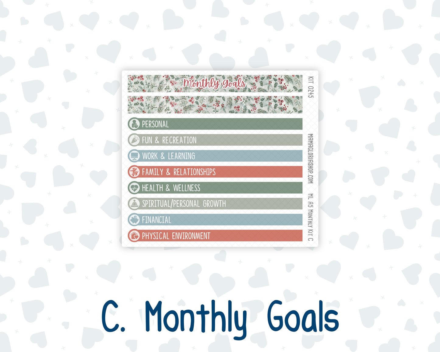 Kit 0245 - A5 - MakseLife Companion Notebook - Monthly Kit - December - Vintage Christmas