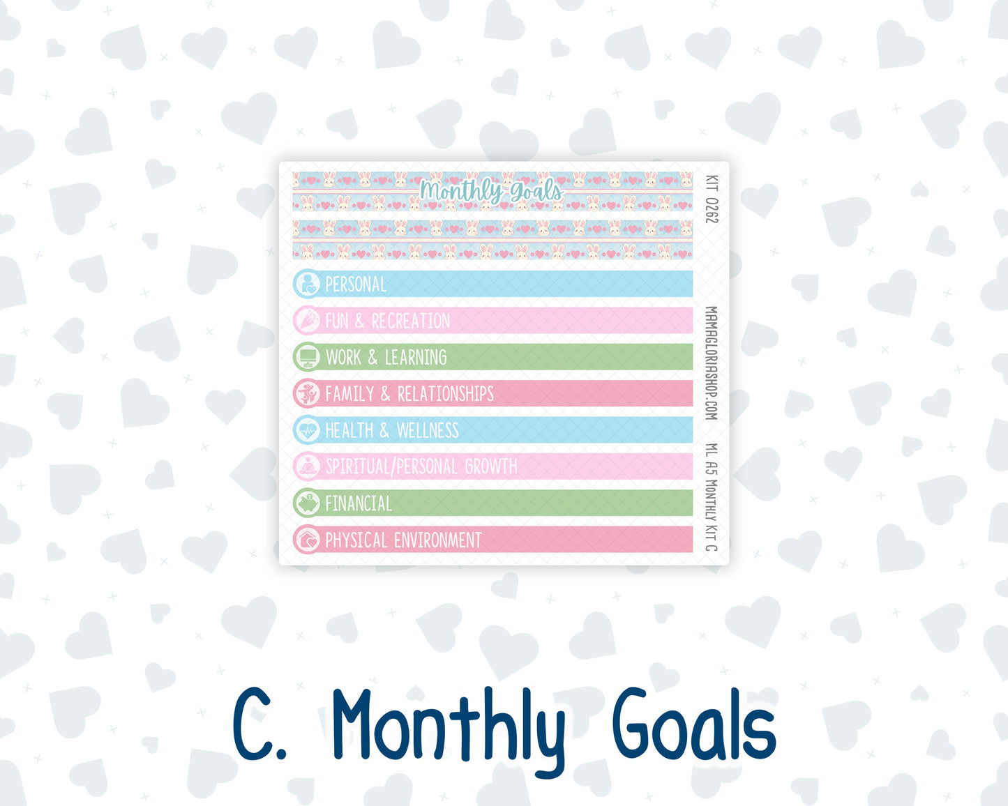 Kit 0262 - A5 - MakseLife Companion Notebook - Monthly Kit - April - Spring Puffs