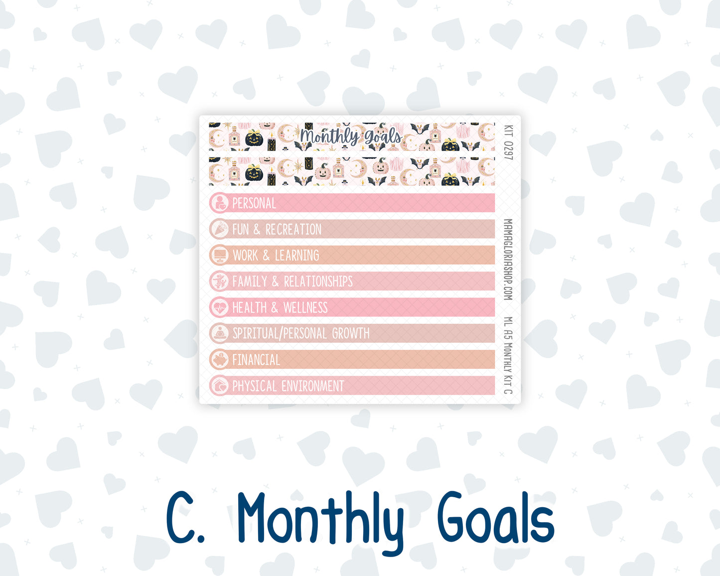 Kit 0297 - A5 - MakseLife Companion Notebook - Monthly Kit - October - Pink Spell