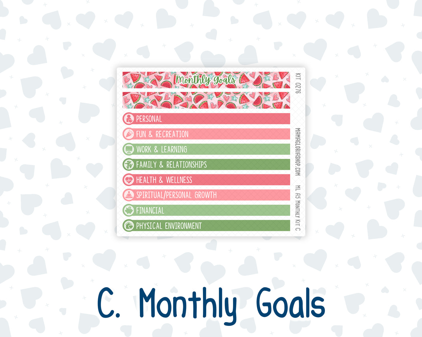 Kit 0276 - A5 - MakseLife Companion Notebook - Monthly Kit - July - Melon Crush