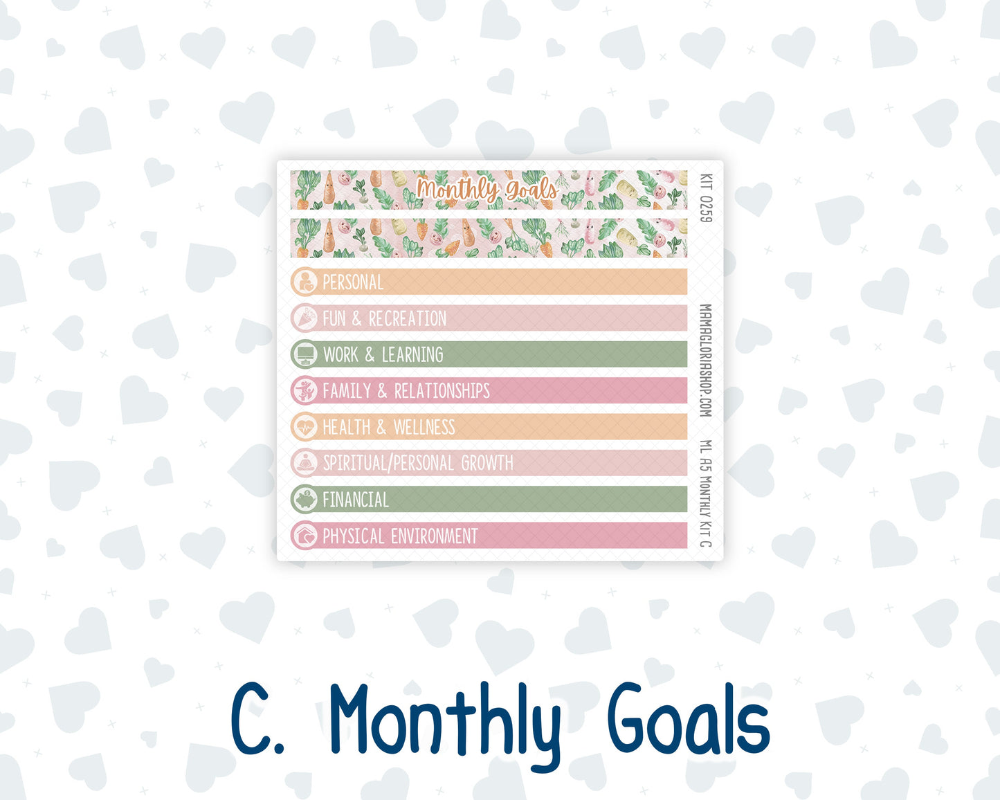 Kit 0259 - A5 - MakseLife Companion Notebook - Monthly Kit - March - Spring Garden Chores