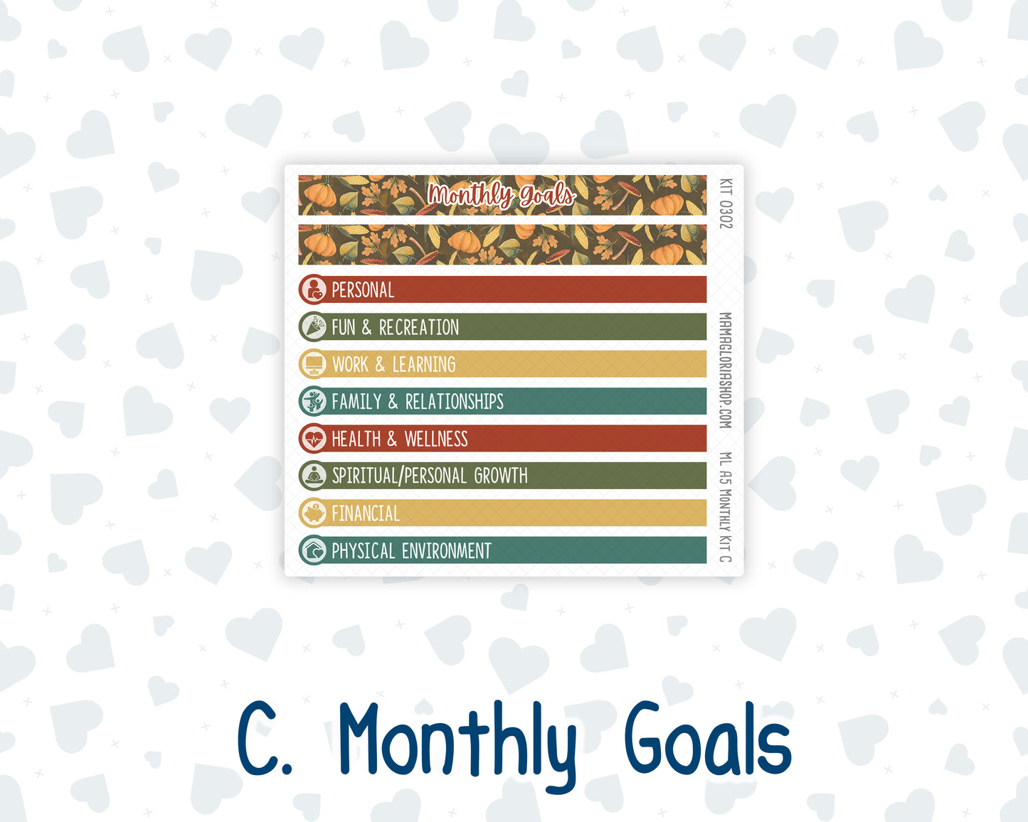 Kit 0302 - A5 - MakseLife Companion Notebook - Monthly Kit - November - Thankful Season