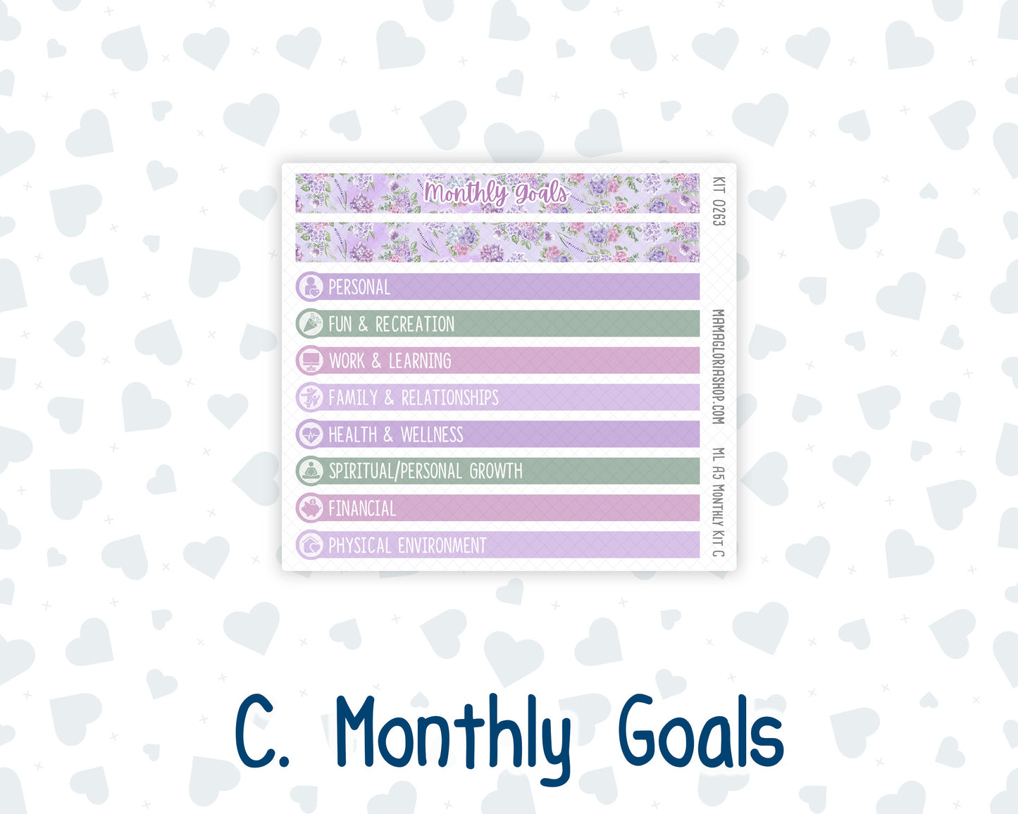 Kit 0263 - A5 - MakseLife Companion Notebook - Monthly Kit - April - Lavender Drift