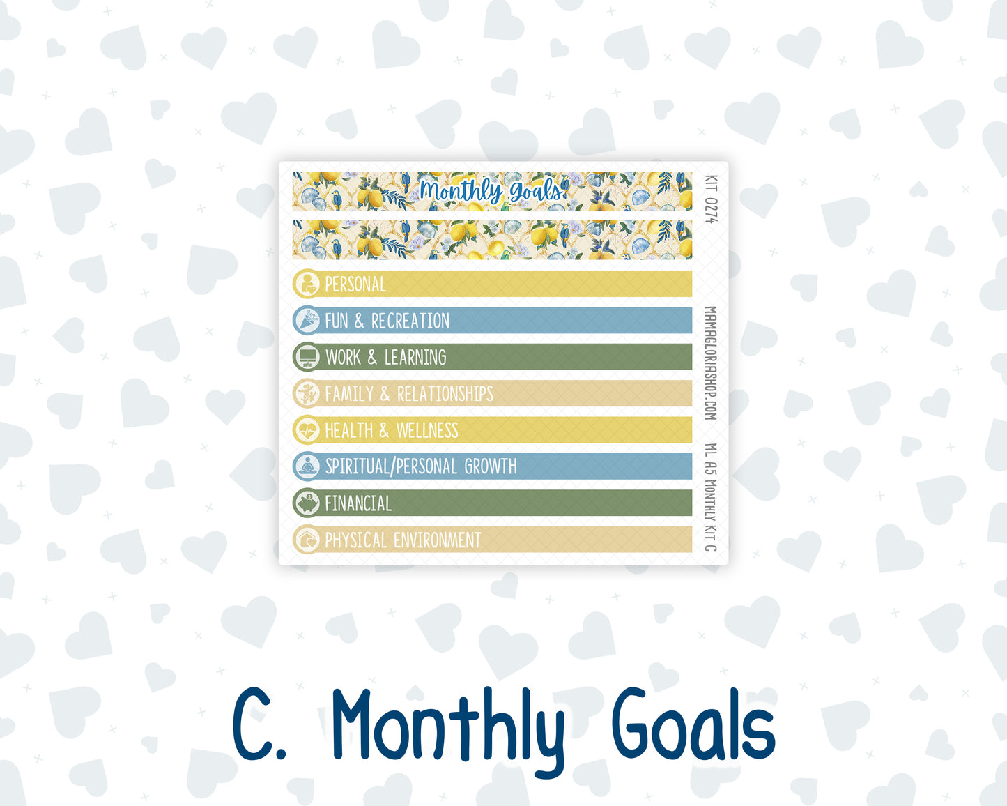 Kit 0274 - A5 - MakseLife Companion Notebook - Monthly Kit - July - Sunny Lemon Shore